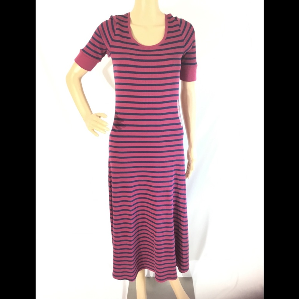 Lauren Ralph Lauren Red Navy Mid Sleeve Dress NWT
